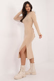 Elegant Knitted Midi Dress with Corset Tie Detail