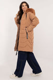 Elegant Women's Quilted Down Jacket with Detachable Hood