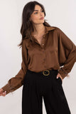 Elegant Long Sleeve Women's Shirt with Feathered Cuffs