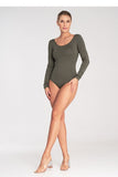 Elegant Long Sleeve Bodysuit with Boat Neckline