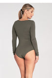 Elegant Long Sleeve Bodysuit with Boat Neckline