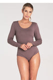 Elegant Long-Sleeved Bodysuit with Boat Neckline