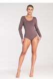 Elegant Long-Sleeved Bodysuit with Boat Neckline