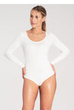 Elegant Long-Sleeved Bodysuit with Boat Neckline