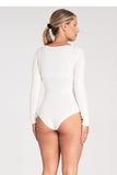 Elegant Long-Sleeved Bodysuit with Boat Neckline