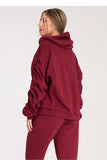Cozy Cotton Hooded Sweatshirt with Pleated Sleeves & Pocket
