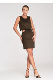 Chic Two-Layer Suede Dress with Eye-Catching Cutouts