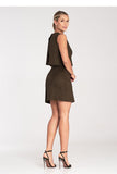 Chic Two-Layer Suede Dress with Eye-Catching Cutouts