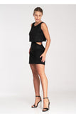 Chic Two-Layer Suede Dress with Striking Cutouts