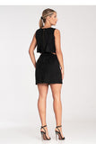 Chic Two-Layer Suede Dress with Striking Cutouts