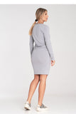 Chic Long Sleeve Dress with Adjustable Waist Ties