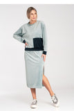 Chic Two-Color Women's Velour Blouse and Skirt Set