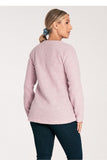 Asymmetrical Long Sleeve Sweater with Round Neckline