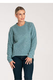 Asymmetrical Long Sleeve Sweater with Round Neckline