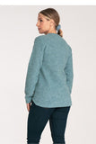 Asymmetrical Long Sleeve Sweater with Round Neckline