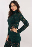 Elegant Lace Blouse with Turtleneck and Long Sleeves