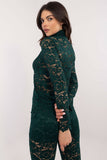 Elegant Lace Blouse with Turtleneck and Long Sleeves