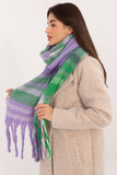 Chic Check Pattern Scarf with Fringes for Stylish Warmth