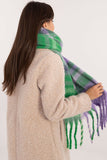 Chic Check Pattern Scarf with Fringes for Stylish Warmth
