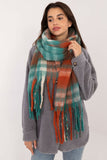 Elegant Checkered Scarf with Fringes for Stylish Warmth