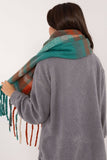 Elegant Checkered Scarf with Fringes for Stylish Warmth