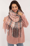 Elegant Checkered Scarf with Fringes for Winter Fashion