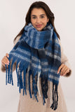 Elegant Check Pattern Scarf with Tassels for Winter Style