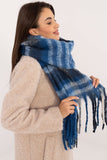 Elegant Check Pattern Scarf with Tassels for Winter Style