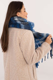 Elegant Check Pattern Scarf with Tassels for Winter Style