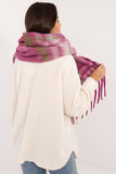 Elegant Checkered Scarf with Fringes for Cold Weather