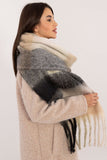 Elegant Check Pattern Scarf with Tassels for Winter Style