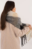 Elegant Check Pattern Scarf with Tassels for Winter Style