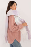 Elegant Check Pattern Polyester Scarf with Tassels for Winter