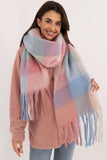 Elegant Check Pattern Scarf with Tassels for Winter Style