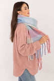 Elegant Check Pattern Scarf with Tassels for Winter Style