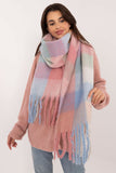 Elegant Check Pattern Scarf with Tassels for Winter Style