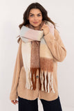 Elegant Checkered Scarf with Tassels for Winter Style