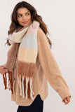 Elegant Checkered Scarf with Tassels for Winter Style