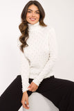 Chic Openwork Turtleneck Sweater for Everyday Elegance