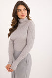 Chic Openwork Turtleneck Sweater for Everyday Elegance
