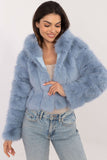 Elegant Women's Transitional Jacket with Hood and Fur Detail
