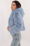 Elegant Women's Transitional Jacket with Hood and Fur Detail