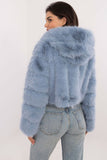 Elegant Women's Transitional Jacket with Hood and Fur Detail