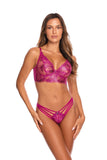 Seductive Fuchsia Embroidered Panties with Comfort Insert