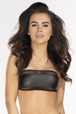 Luxury Black Latex Strapless Bra with Tulle Detail