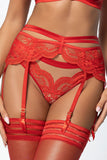 Seductive Red Lace Garter Belt with Adjustable Straps