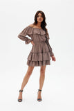 Charming Spanish-Style Mini Dress with Ruffled Details