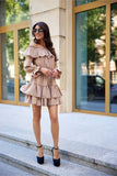 Charming Spanish-Style Mini Dress with Ruffled Details