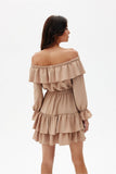 Charming Spanish-Style Mini Dress with Ruffled Details