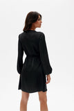 Elegant Satin Mini Dress with Convertible Waist Design